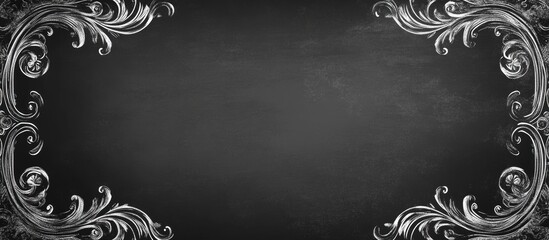 Chalkboard Background with Ornate Edges and Blank Space for Text Ideal for Education or Promotional Designs