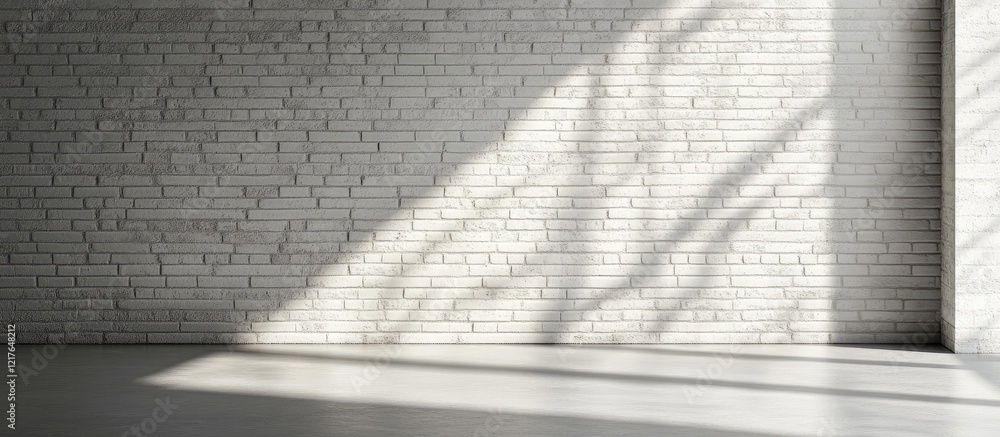 Aufkleber Desaturated Brick Wall Background with Shadows and Ample Empty Space for Text or Design Elements