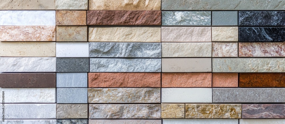 Poster Varied brick wall texture featuring multiple shades with ample space for text or design elements ideal for creative projects