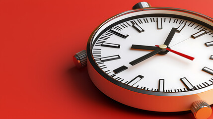 A close up of a silver clock with the hands at the numbers 3 and 9. generated using AI