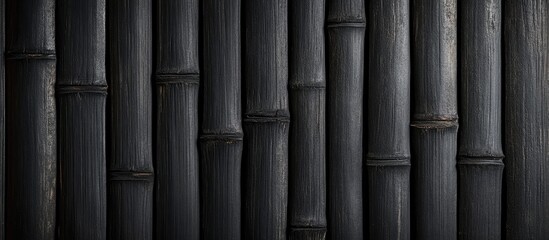 Fototapeta premium Black Spun Bamboo Texture Background Ideal for Creative Projects Featuring Ample Copyspace for Text and Design Elements