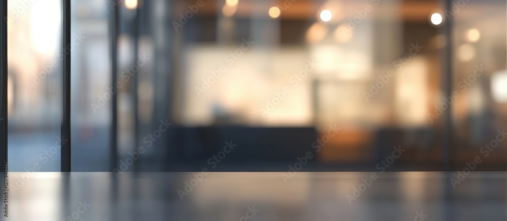 Poster modern office interior with blurred background and ample copyspace for text conveying professionalis