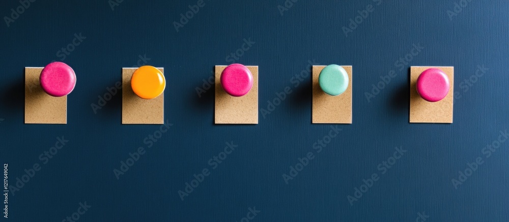 Aufkleber Colorful Bulletin Board with Event Markers and Space for Custom Text on a Dark Background Ideal for Announcements and Promotions
