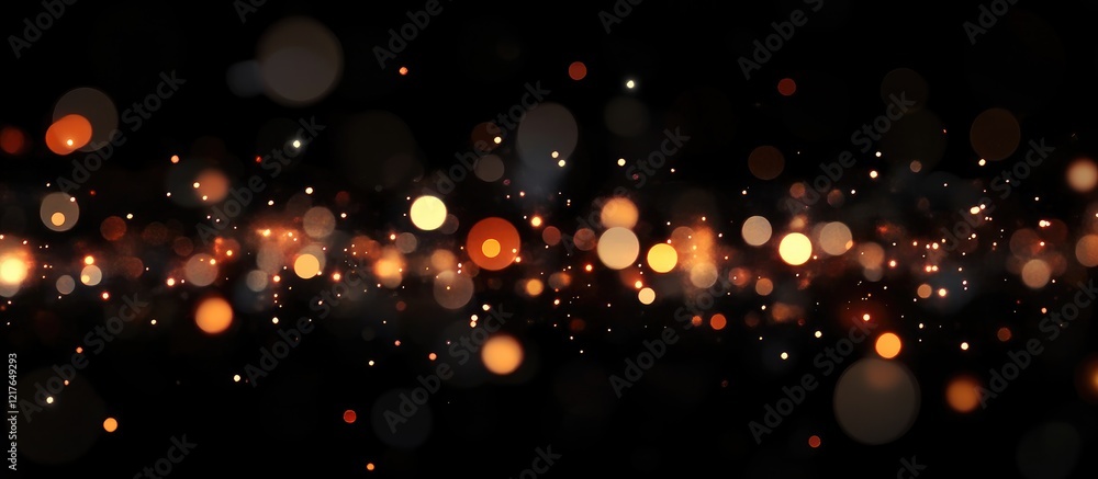 Poster Vibrant Fireworks Display with Bokeh Effect on Dark Background Ideal for Text Overlay and Celebratory Themes