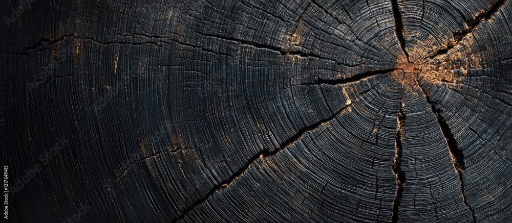Aufkleber Black Wood Texture Background with Natural Patterns and Empty Copyspace for Text Suitable for Design and Advertising Purposes