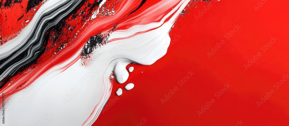 Aufkleber Vibrant Abstract Background with Fluid Marble Patterns and Negative Space for Text Placement