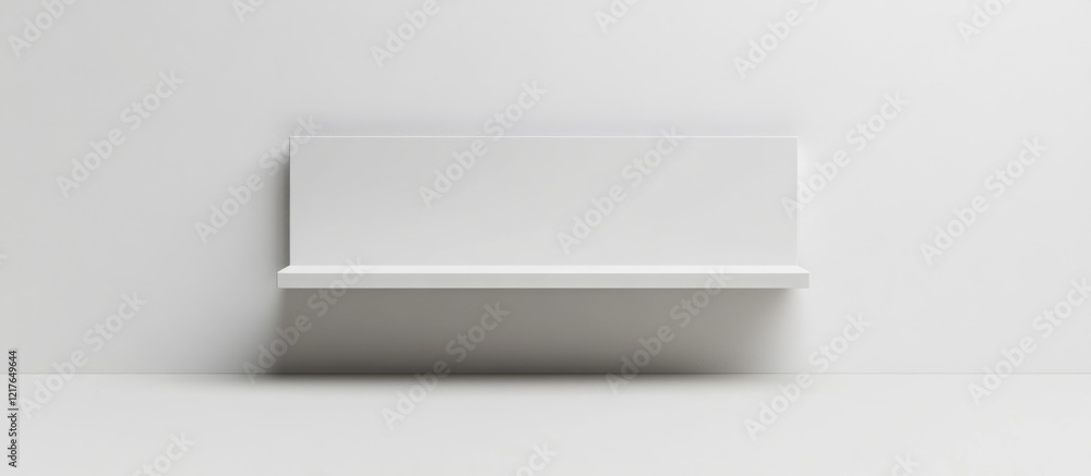 Aufkleber Blank Billboard Mockup on Minimalist White Background with Space for Custom Text and Advertising Messages