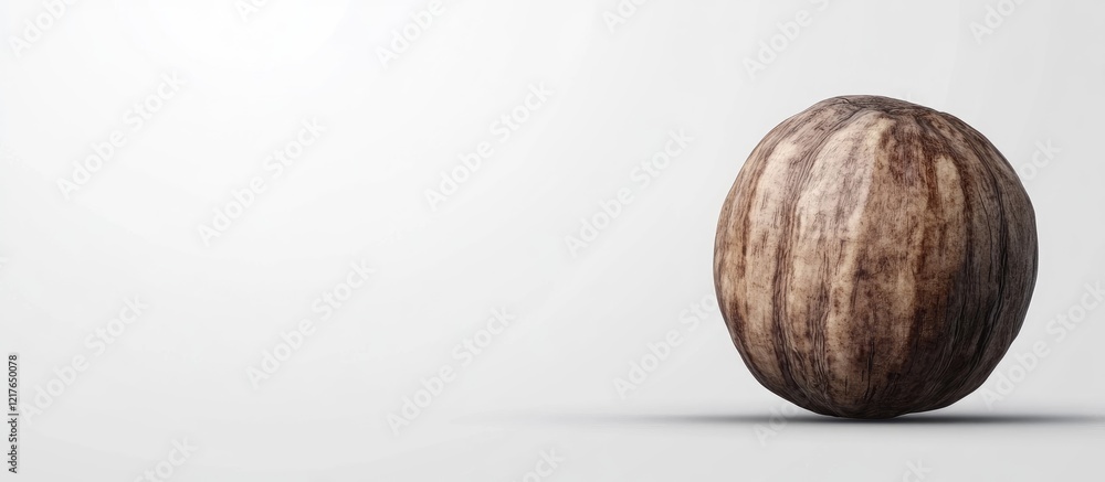 Poster Black walnut on white background with ample copyspace for text or design elements suitable for creative projects or advertising