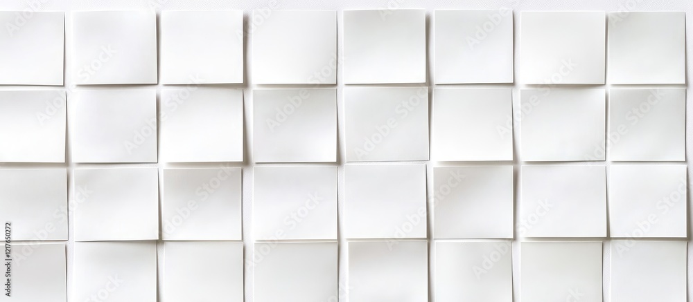Poster Blank adhesive sticker sheet arranged in grid pattern on white background ideal for personal notes or creative design projects