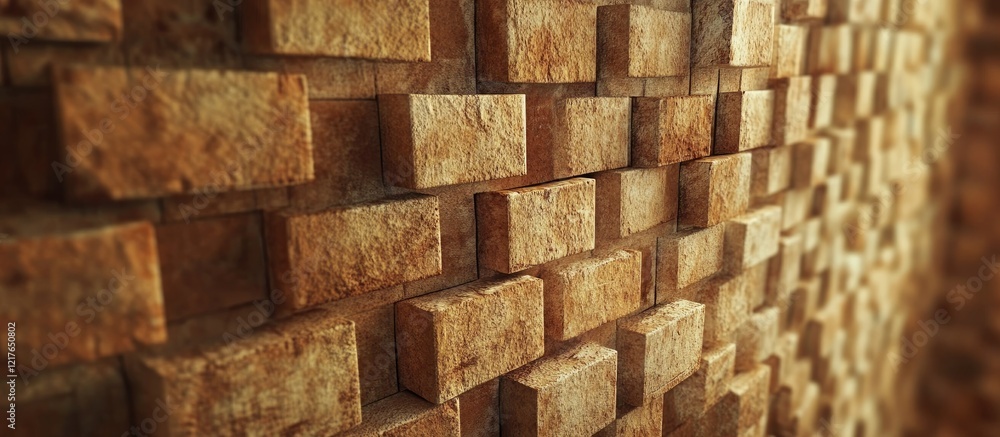 Aufkleber Brick wall texture featuring a deep perspective ideal for graphic design, providing ample empty space for custom text and creative projects.