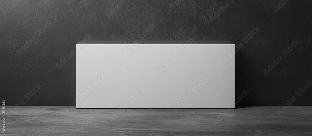 Poster blank canvas mockup on dark wall ideal for creative designs and marketing with ample copyspace for c