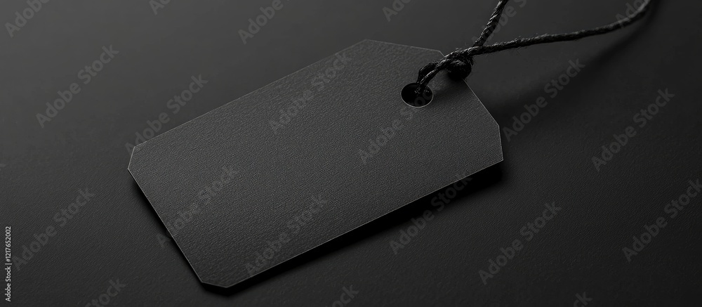 Poster elegant black paper tag mockup with ample copyspace for custom text and branding options