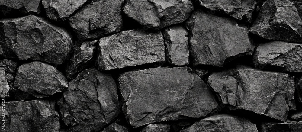 Poster black rock stone texture wallpaper ideal for backgrounds featuring ample empty space for text and de