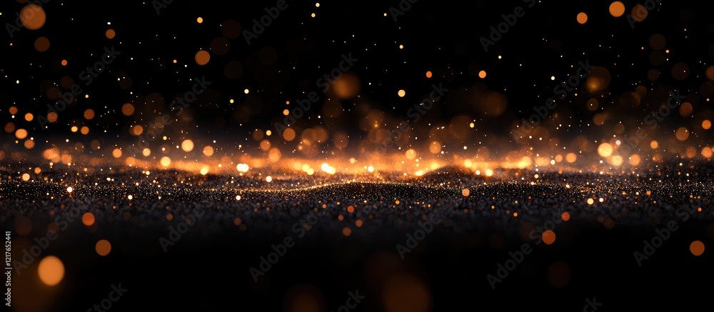 Poster vibrant fireworks display with bokeh effect against dark night sky for creative background and text 