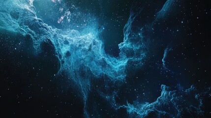 Cosmic Nebula in Outer Space with Stars and Colorful Gas Clouds Creating a Mystical Astronaut Survival Setting