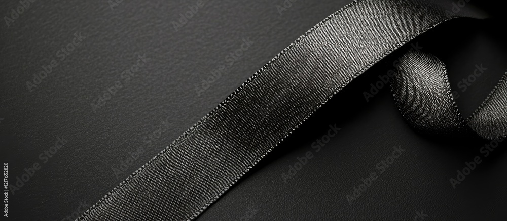 Aufkleber Black textured ribbon background with smooth surface ideal for showcasing elegant text or graphics in a horizontal layout.