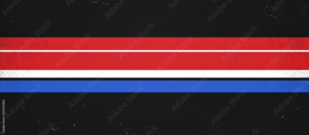 Poster black stripe with red white and blue border featuring empty copyspace for text ideal for creative de