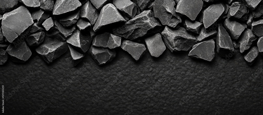 Aufkleber black urban background featuring gravel stones with smooth texture and ample copyspace for text or g