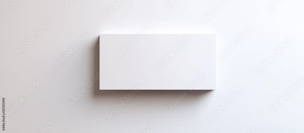 Poster Minimalist blank business card on white background with ample copyspace for text showcasing clean design and professional presentation