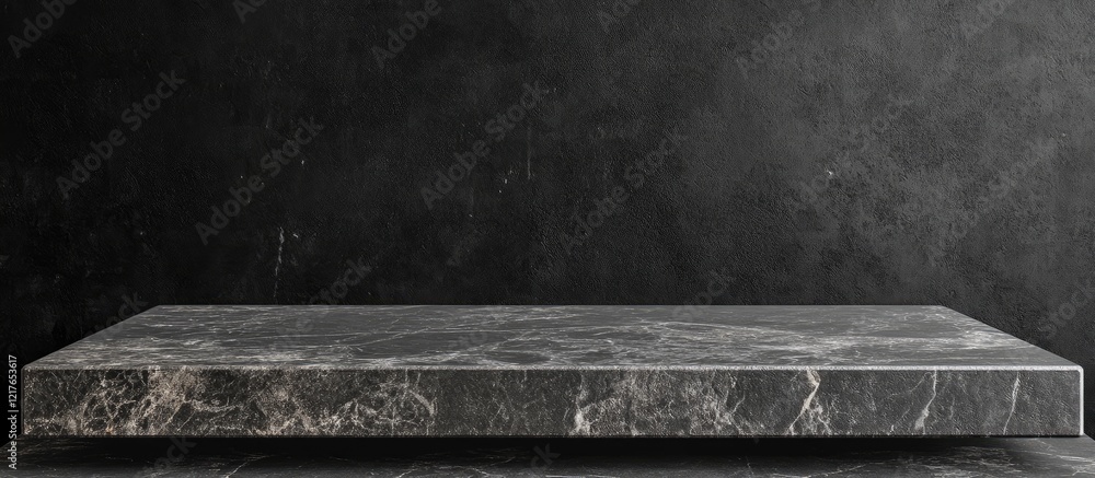 Poster black stone countertop with textured surface and empty space for text ideal for modern kitchen or in