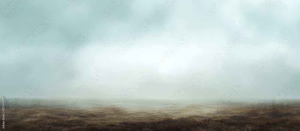 Aufkleber Serene Overcast Landscape with Soft Clouds and Open Space Ideal for Text or Graphic Overlay