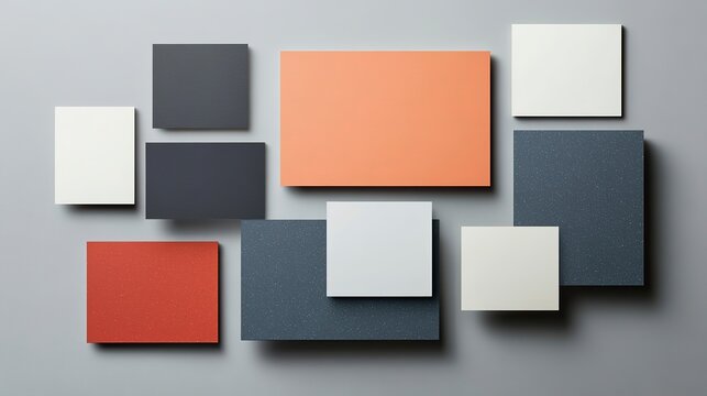 Business card collage template displayed on a light gray background for professional presentations