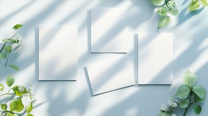 Business card collage template designed for professional presentations on a light gray background