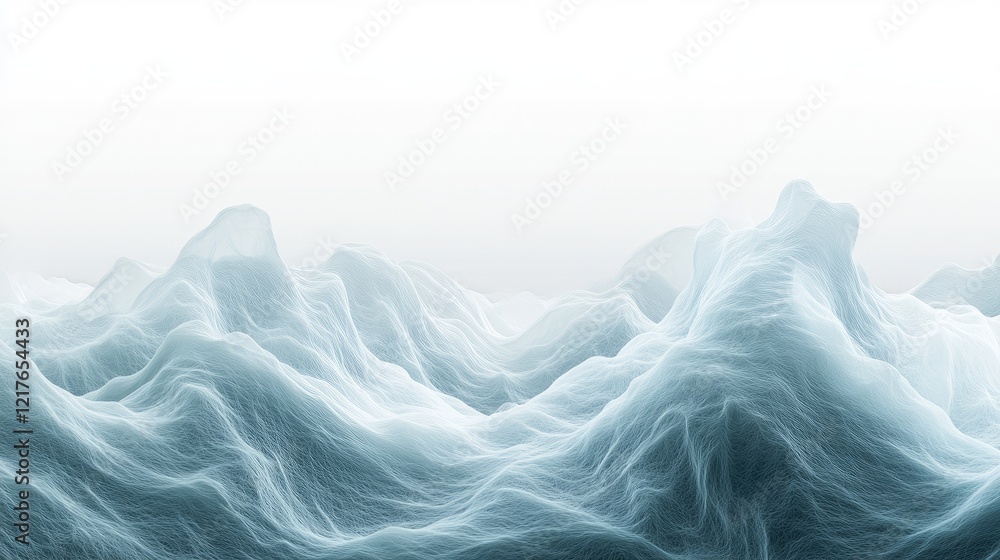 Poster abstract wave patterns in cool tones with soft textures and gradients. copy space available for text