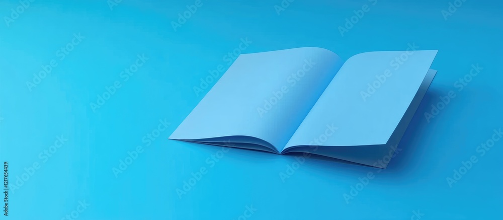 Aufkleber Minimalist A4 Brochure Mockup on Bright Blue Background with Ample Copy Space for Custom Text and Design Elements