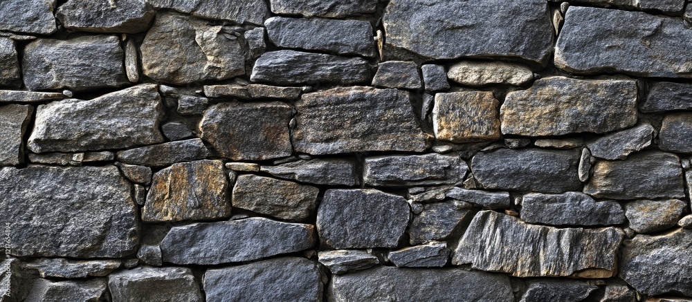 Aufkleber Textured black stone wall background with unique strokes and ample empty space for customizable text placement and design elements.