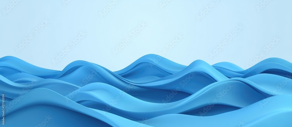 Poster blue waves background in modern design horizontal panorama with aesthetic copyspace for text ideal f