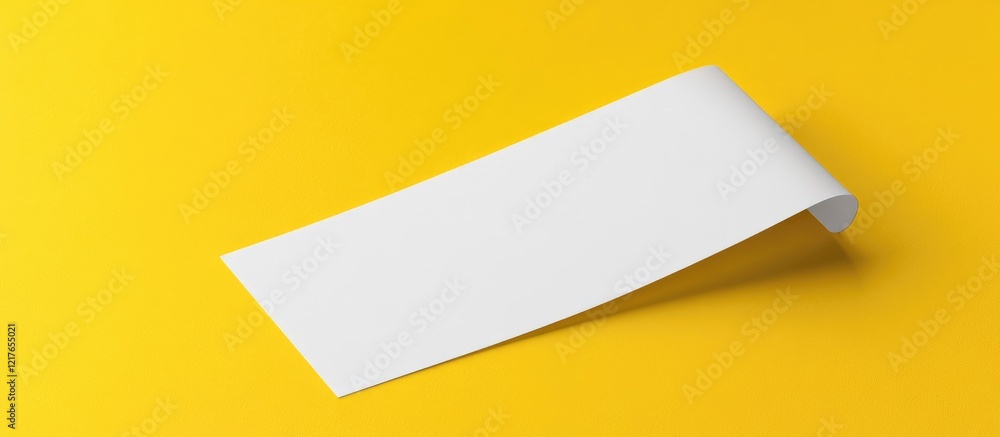 Poster blank adhesive stickers on vibrant yellow background for custom labeling and packaging design with c
