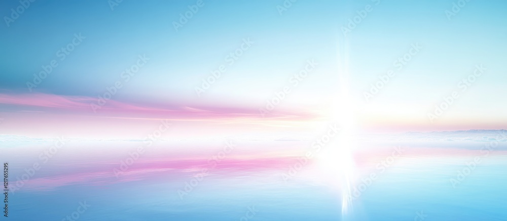 Aufkleber Tranquil Blue Sky with Soft Rainbow Reflections and Clear Space for Text or Branding Use in Creative Projects