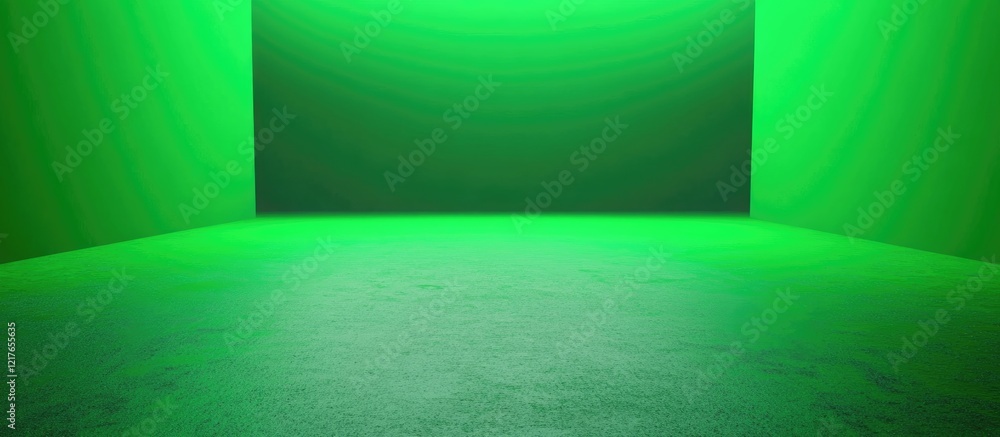 Aufkleber Green Screen Studio Background with Empty Space for Text Ideal for Creative Projects and Visual Presentations