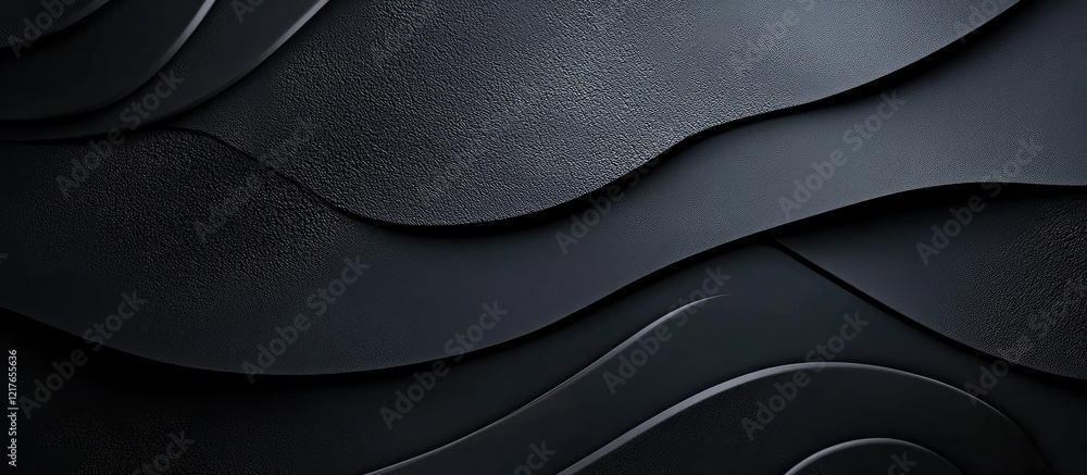 Aufkleber Black Textured Background with Soft Waves Creating Copyspace for Text in a Modern Aesthetic Design