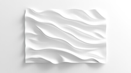 Obraz premium Wrinkled white paper poster template mockup showcasing creased and glued sheet design