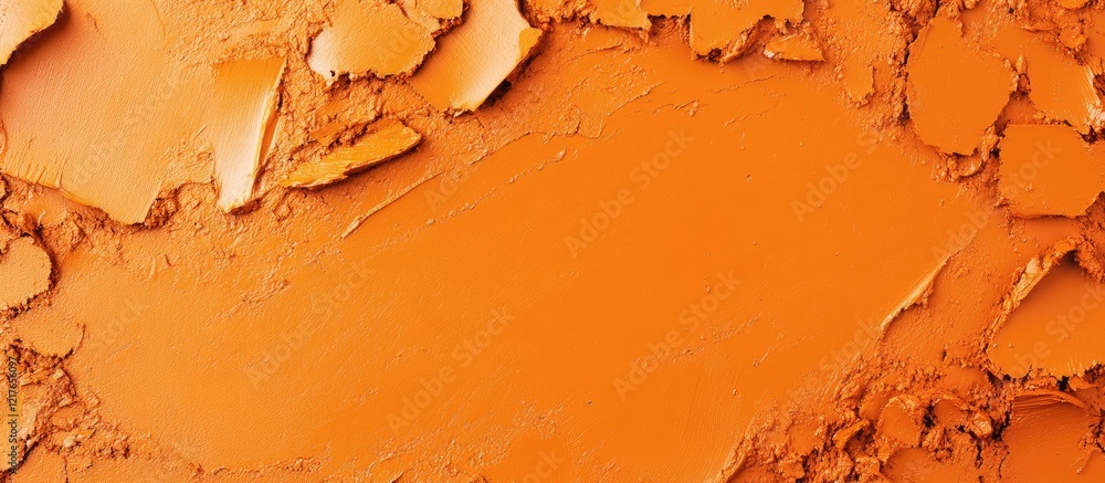 Aufkleber Orange clay texture background with peeling surface and ample space for text or design elements in a vibrant and warm color palette