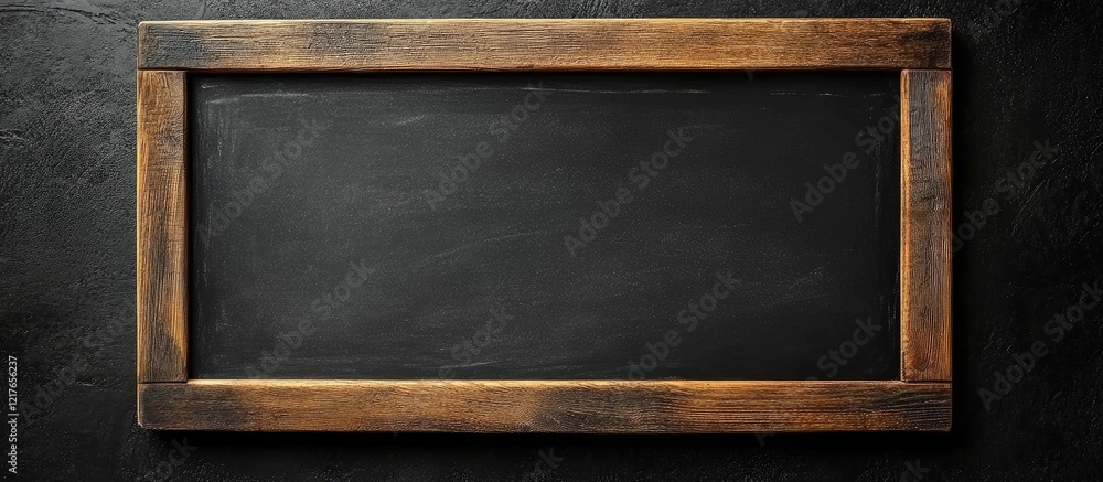 Poster wooden framed blackboard mockup with empty copyspace ideal for creative presentations and announceme