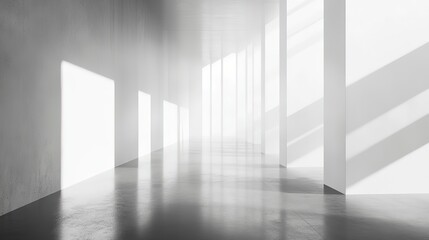 Fototapeta premium Modern white poster mockup featuring minimalistic design in an aesthetically pleasing interior environment