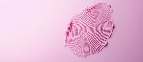 Biometric fingerprint scan close up on a pink background showcasing advanced technology with space for text and design elements