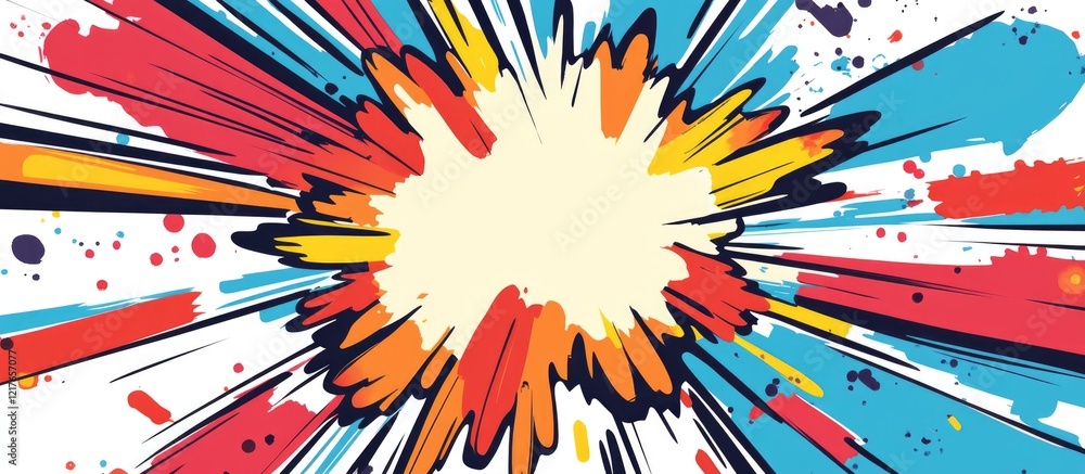 Poster vibrant colorful burst design with blank space for text creative concept background