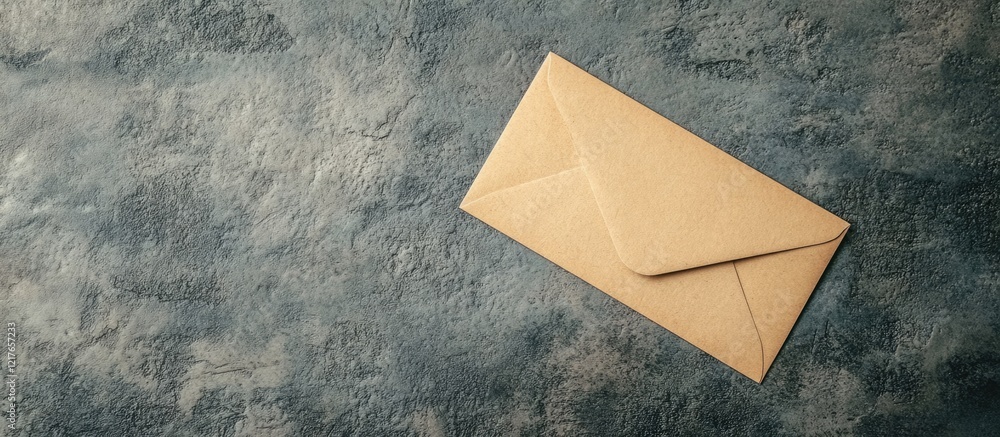 Poster blank envelope on textured concrete surface providing space for custom messages or designs