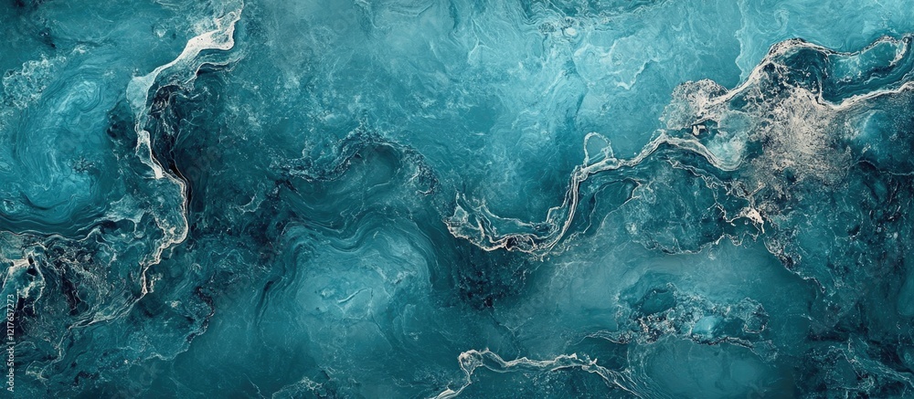 Aufkleber Turquoise Water Texture Background in Blue Gray Tones Suitable for Banner with Empty Copyspace for Text Display or Design Use