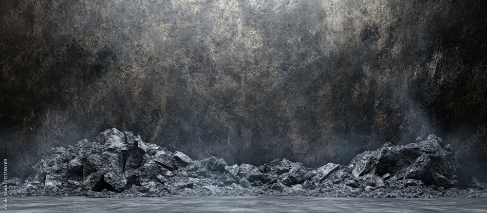 Poster Cement Wall Texture Background with Copyspace for Text Ideal for Photography or Graphic Design Use in Studio Settings