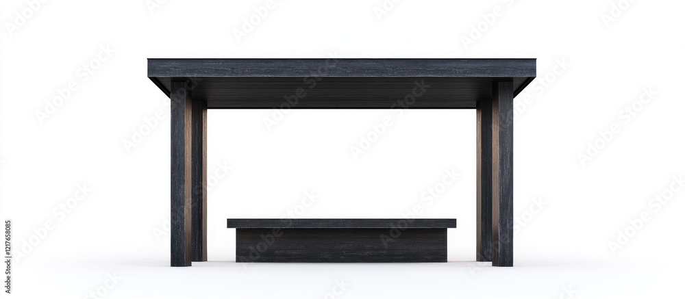 Poster black wooden booth mockup isolated on white background ideal for text placement and promotional disp