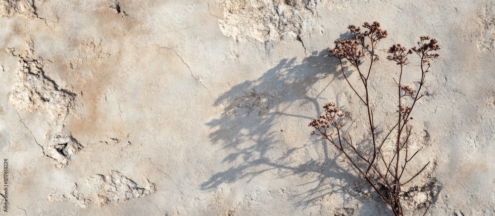 Poster urban wall texture with dried plant shadows suitable for design use and creative projects featuring 