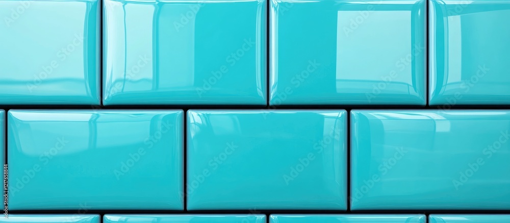 Aufkleber Bright azure glossy tile background with seamless glazed sections and ample empty space for text or design elements