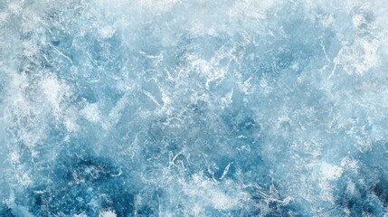 Textured abstract background in shades of blue and white resembling ice or frost with Copy Space for design usage.