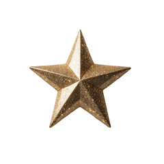 Obraz premium Shiny golden star decoration isolated on transparent background.