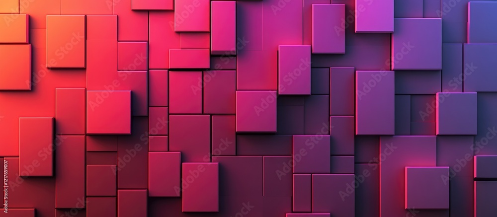 Poster Geometric Brick Background with Gradient Colors and Copy Space for Text in Modern Digital Design